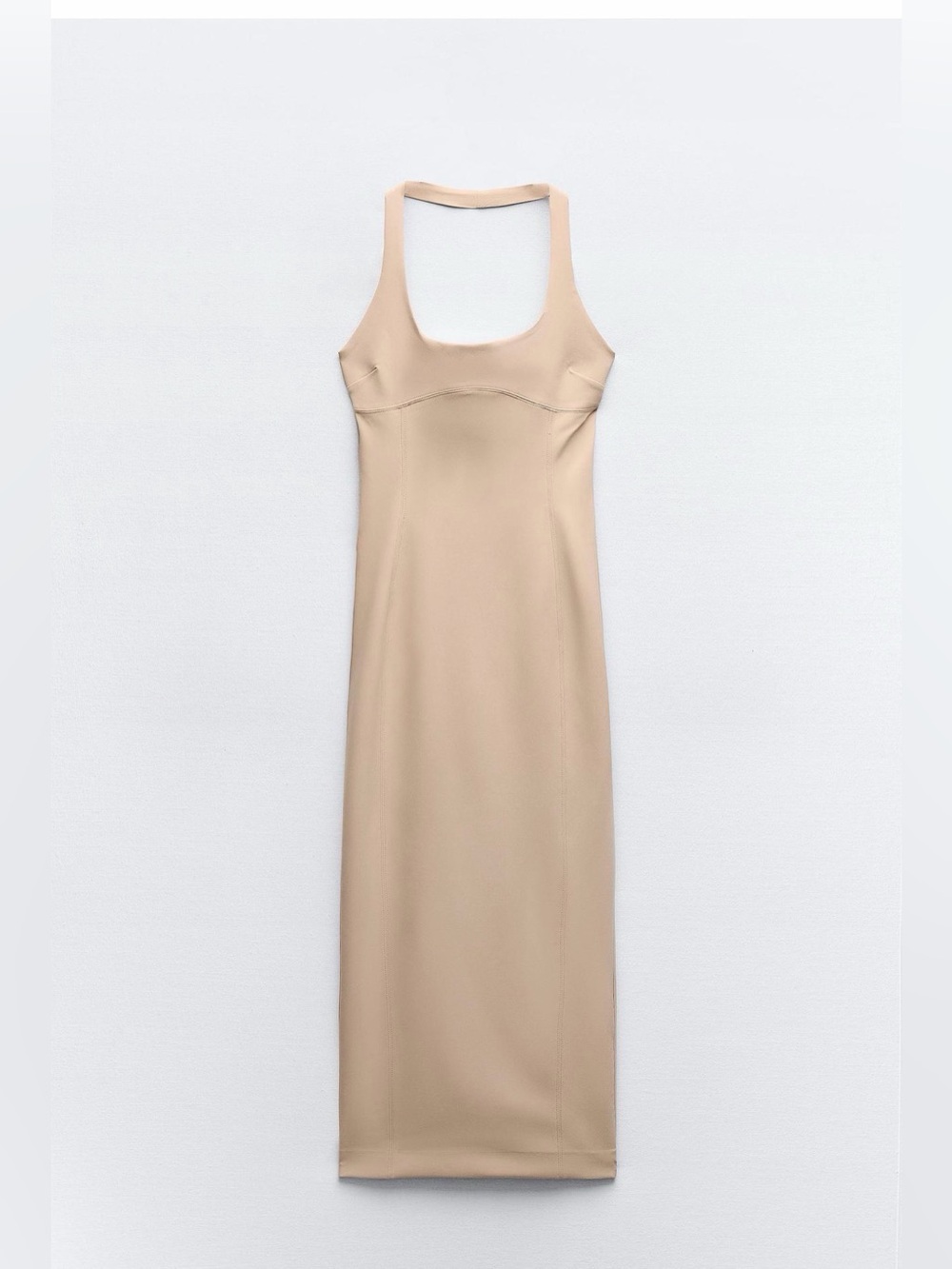 Zara Neutral Beige Maxi Tank Dress